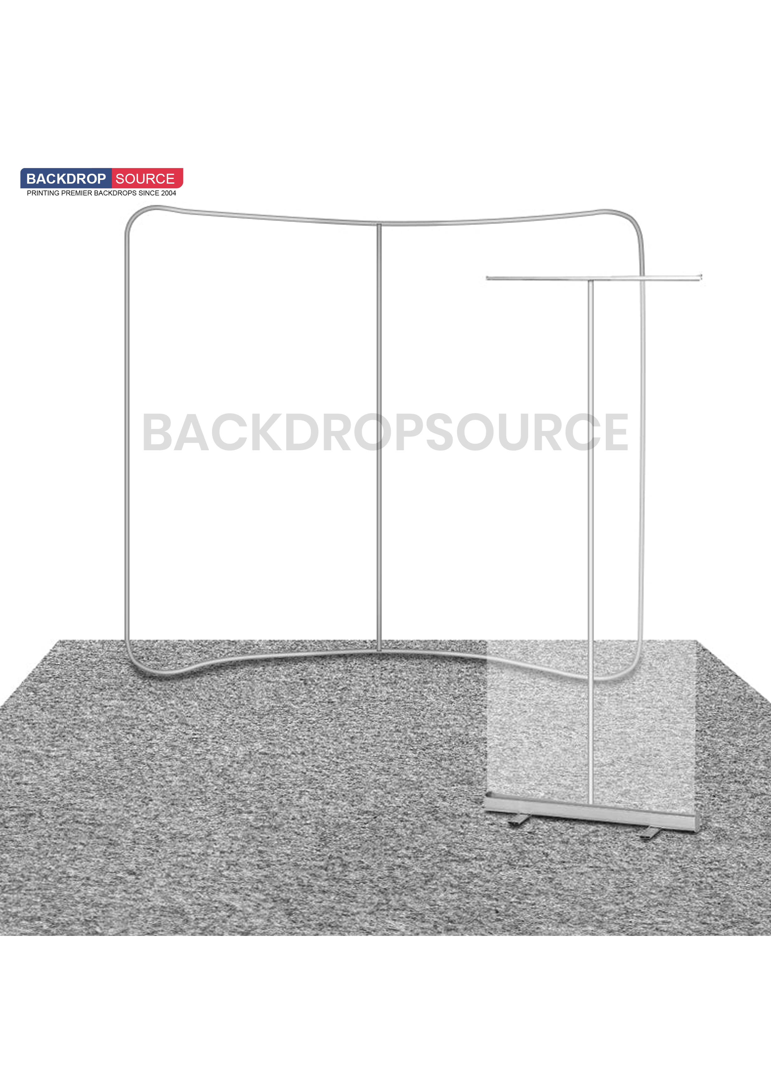 3m x 3m Booth Kit with Backwall and Rollup Banner Stand