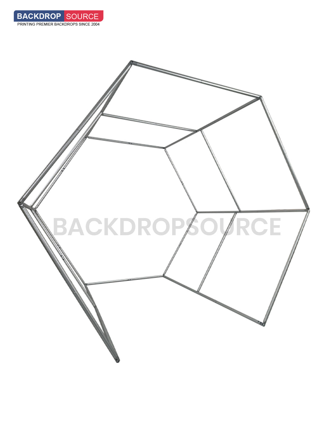 Hexagonal Vogue Booth Enclosure Backdrop with LED Light