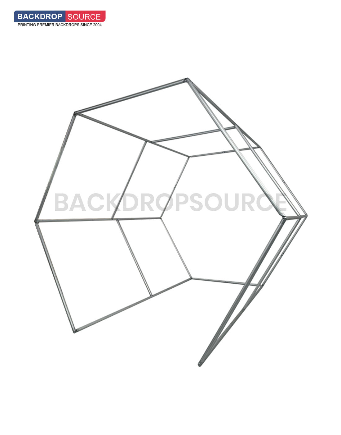 Hexagonal Vogue Booth Enclosure Backdrop with LED Light