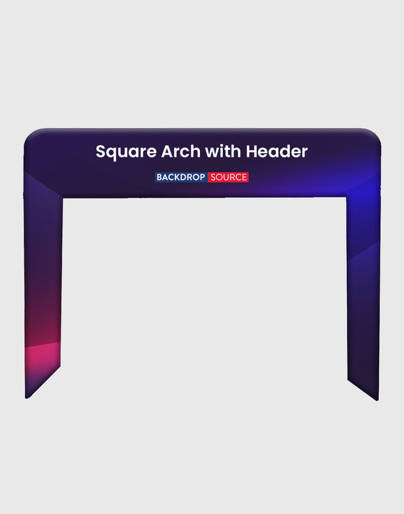 Square Shape Tension Fabric Display Arch With Header