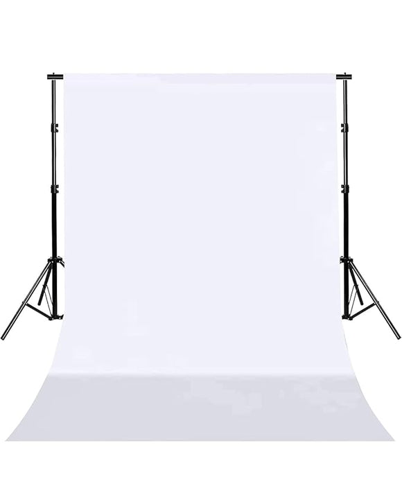 6m W x 6m H Solid White/ Black Backdrop with a Stand