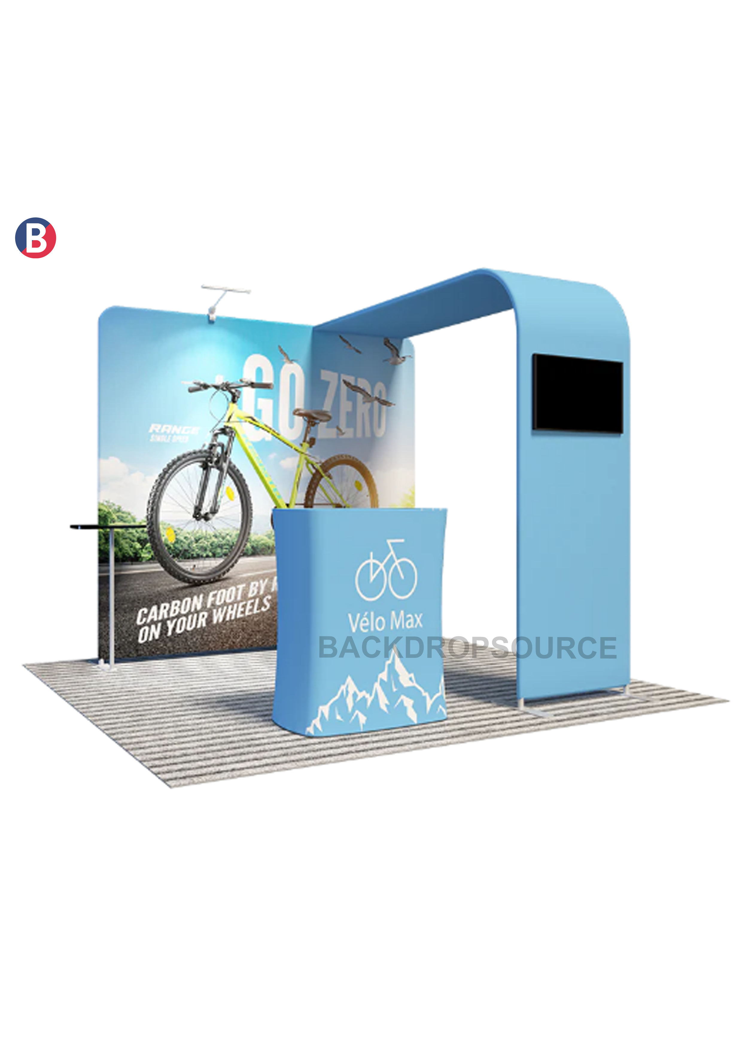 Economy L Arch TV Display Exhibition Kit for 3m Wide Booths