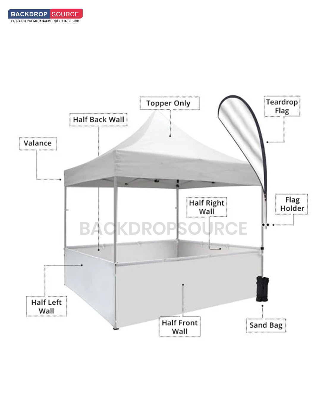 Heavy Duty Aluminum Gazebo - 2m W x 3m H