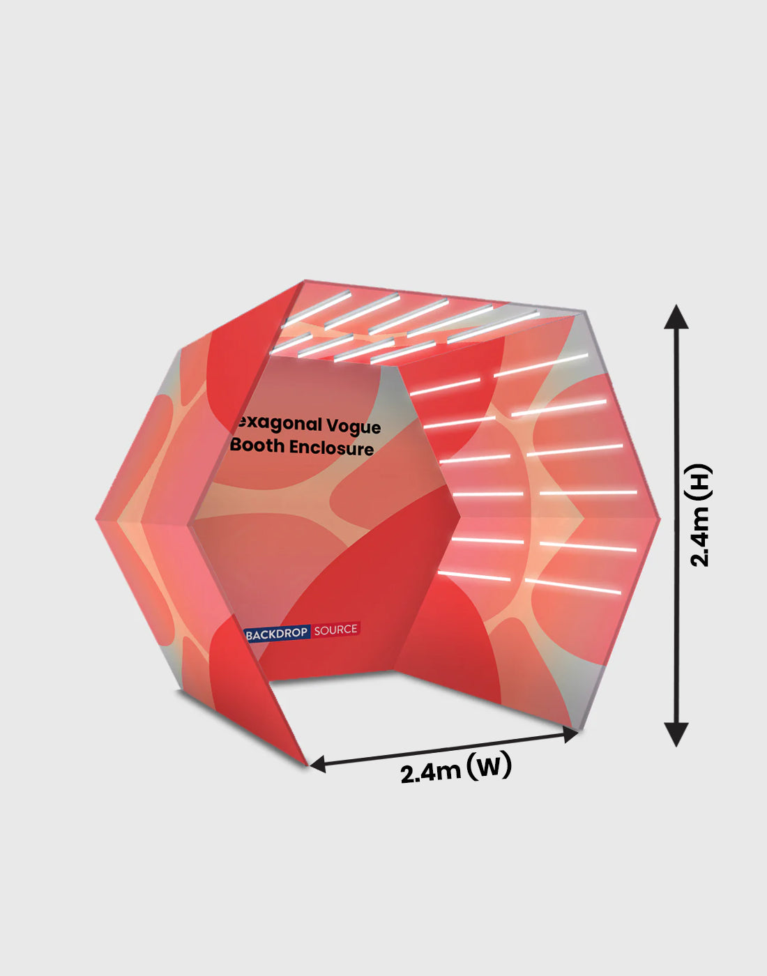 Hexagonal Vogue Booth Enclosure Backdrop with LED Light