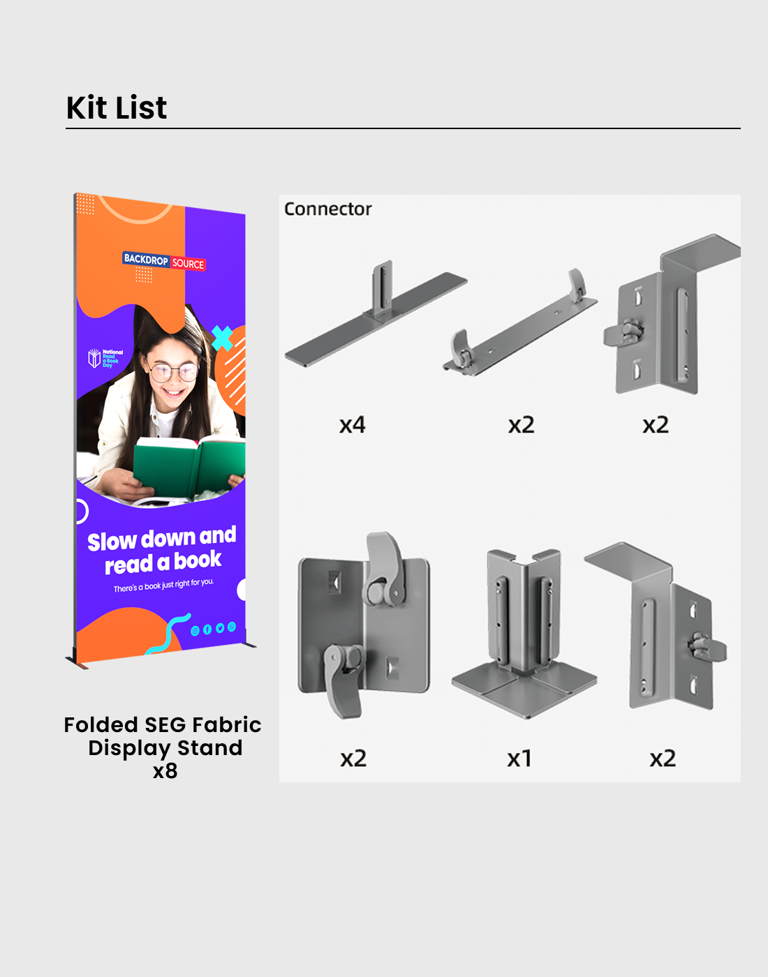 Foldable SEG Backlit Exhibition Display - Model 17