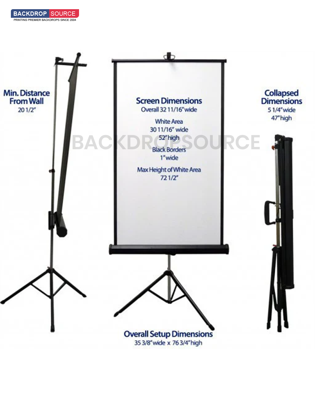 Photography Passport White Backdrop With Stand ( Retractable )