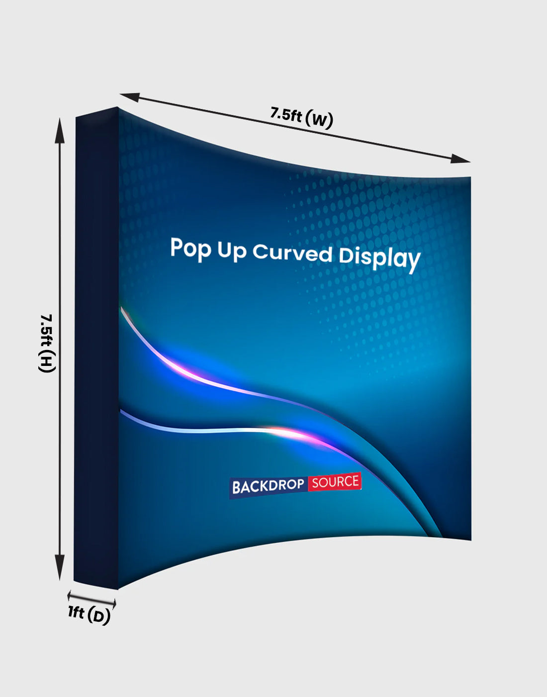 Fabric Pop Up Curved Velcro Media Wall Displays