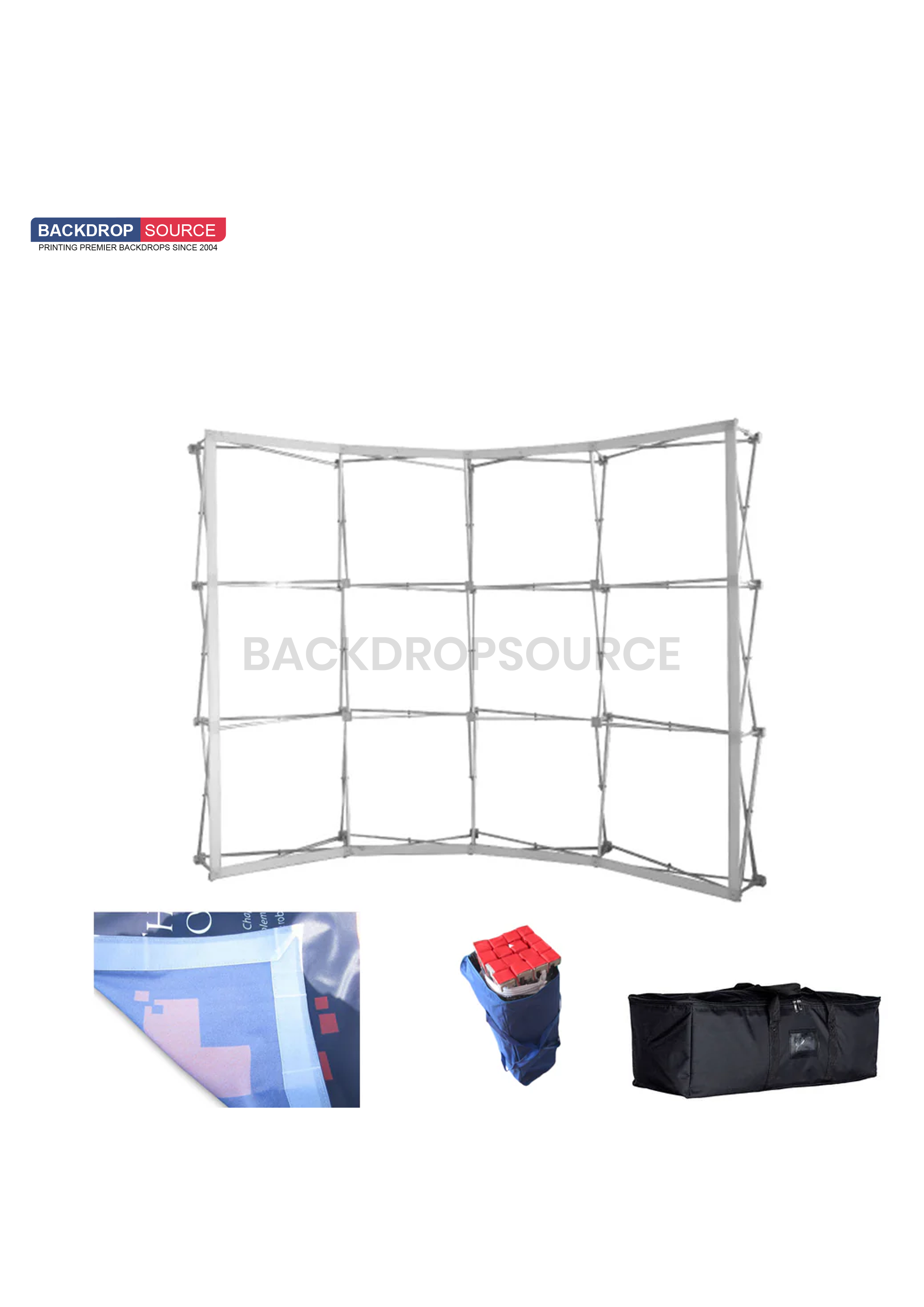 Fabric Pop Up Curved Velcro Media Wall Displays