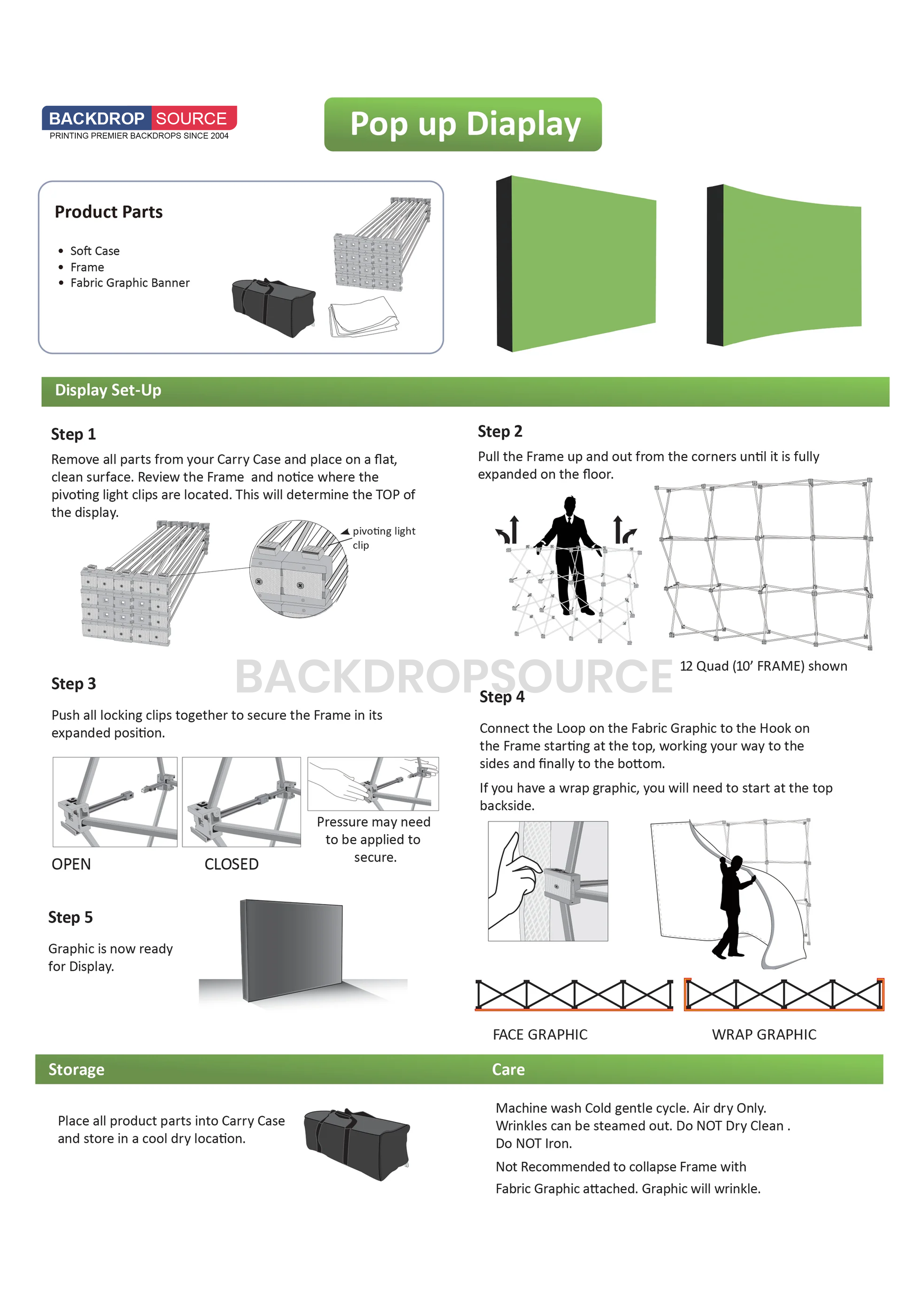 Fabric Pop Up Straight Velcro Media Wall Displays