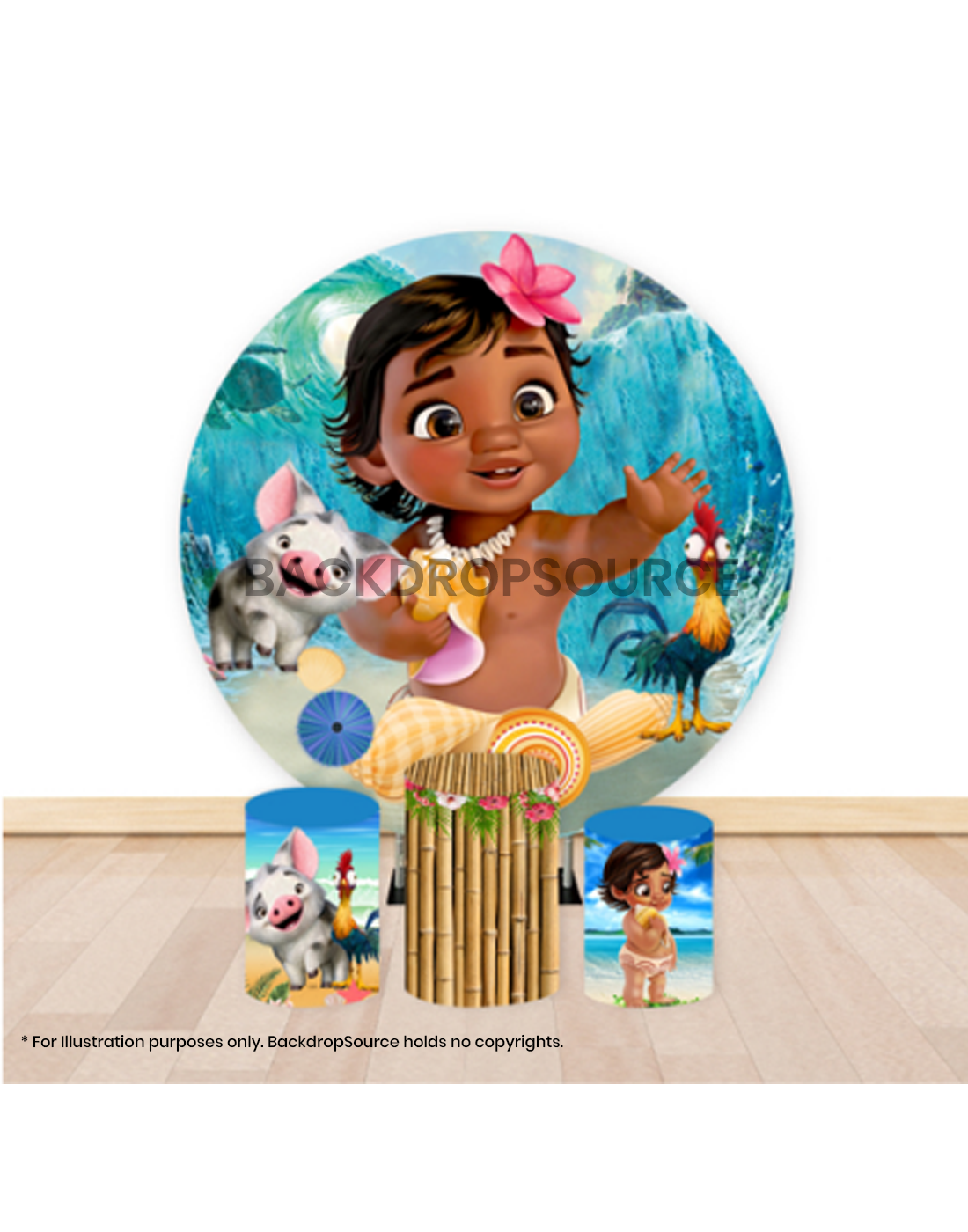 Pre Designed Round Backdrop Kits with Counter for Birthday Parties & Events