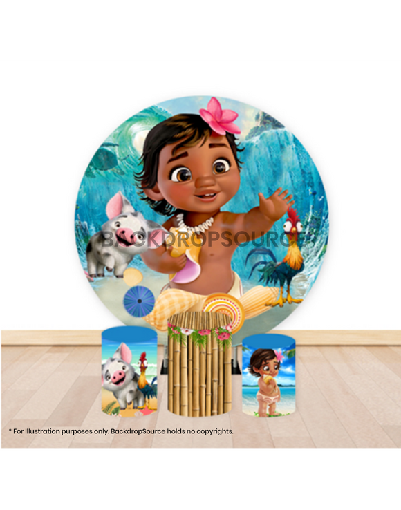 Pre Designed Round Backdrop Kits with Counter for Birthday Parties & Events