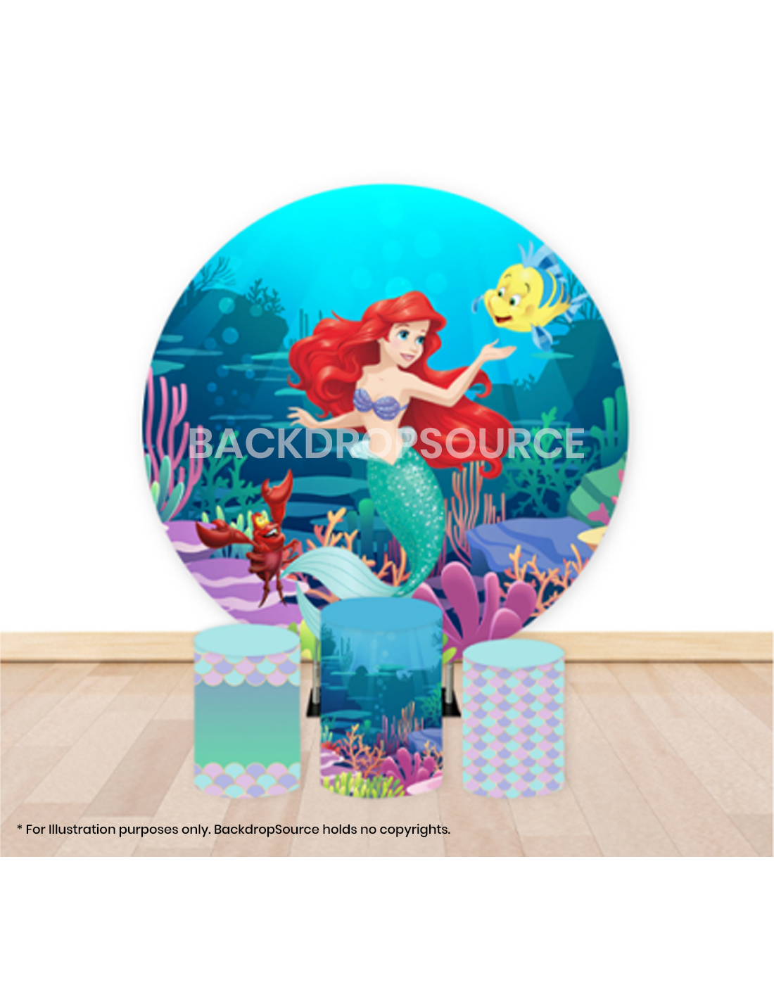 Pre Designed Round Backdrop Kits with Counter for Birthday Parties & Events