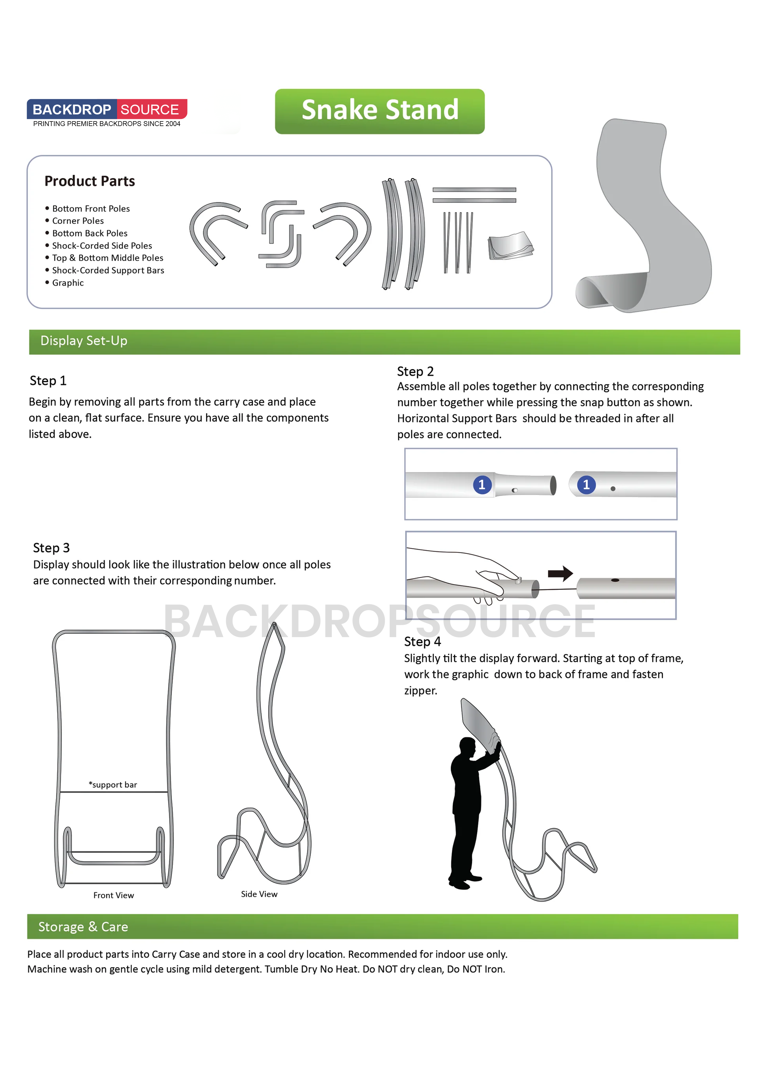 Snake Tension Fabric Display Stands