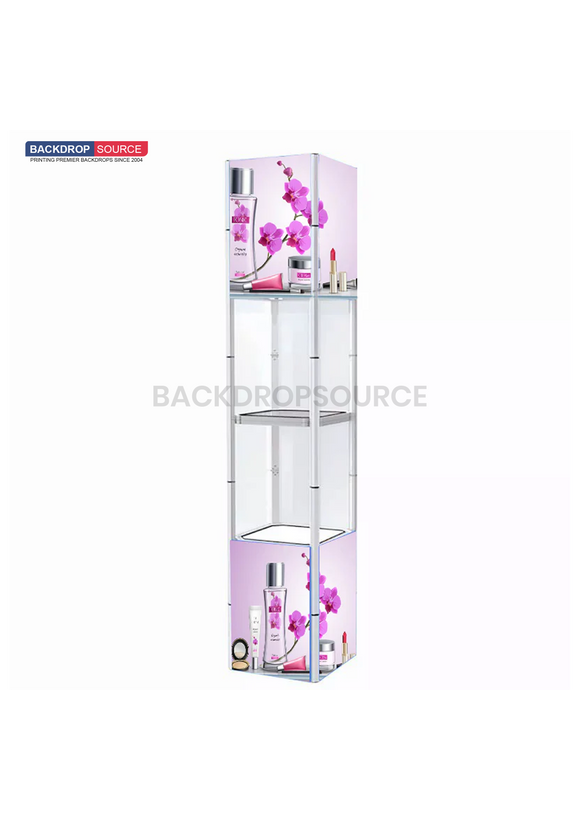 Square Portable Aluminum Spiral Tower Display - 5 Layer Shelves