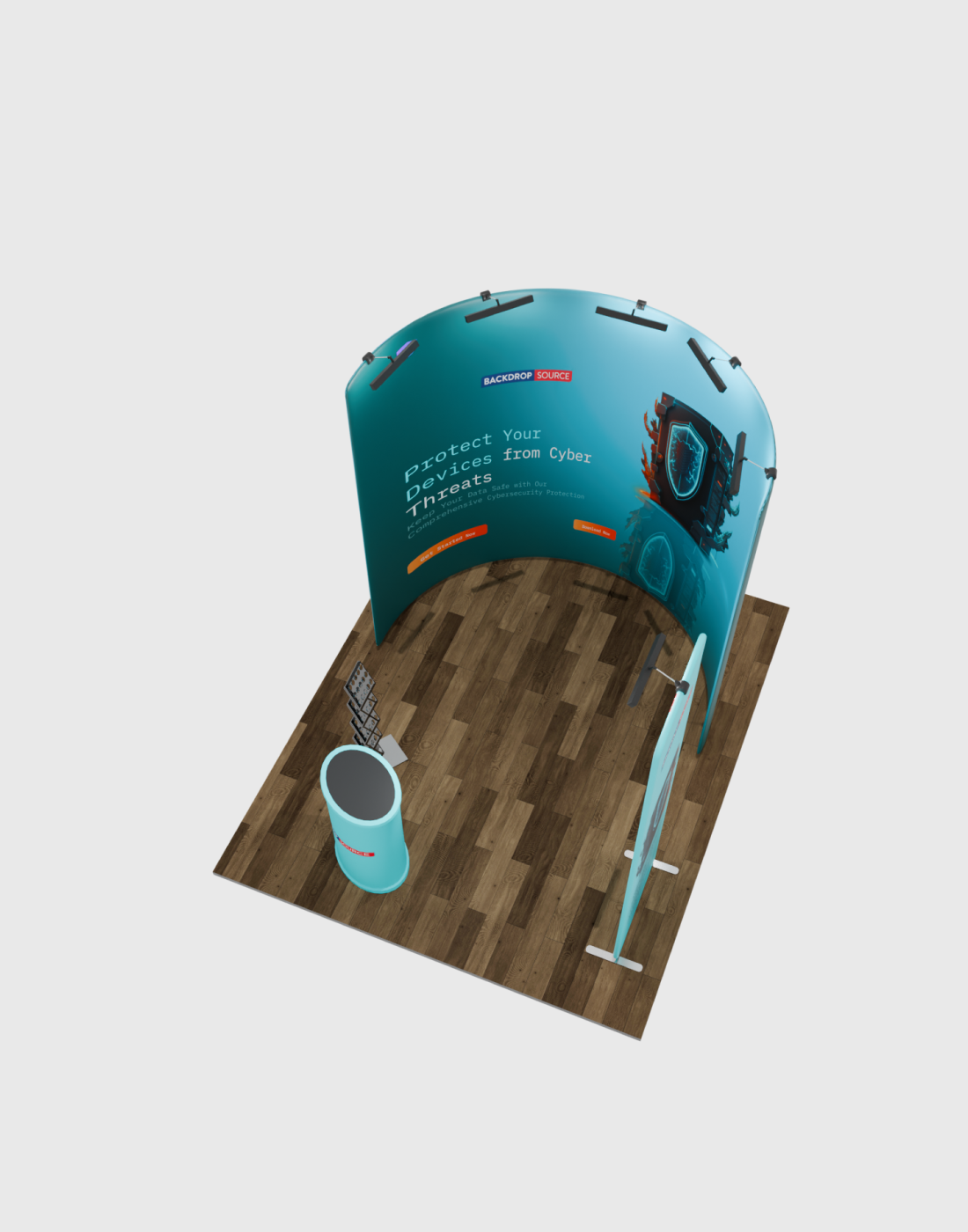 Modular U Shaped Exhibition Kit for 3m Wide Booths