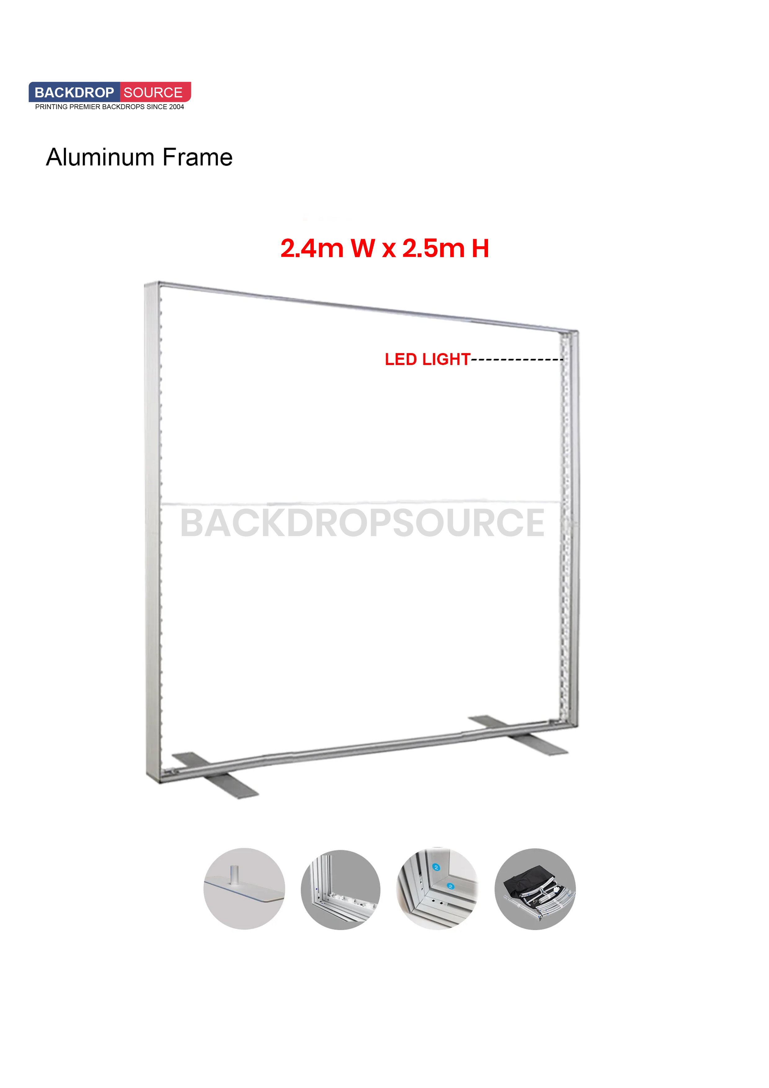 SEG Frameless Fabric LED Light Box Display - 2.4m W x 2.5m H