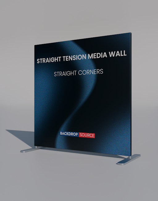 Straight Tension Media Wall - Straight Corners