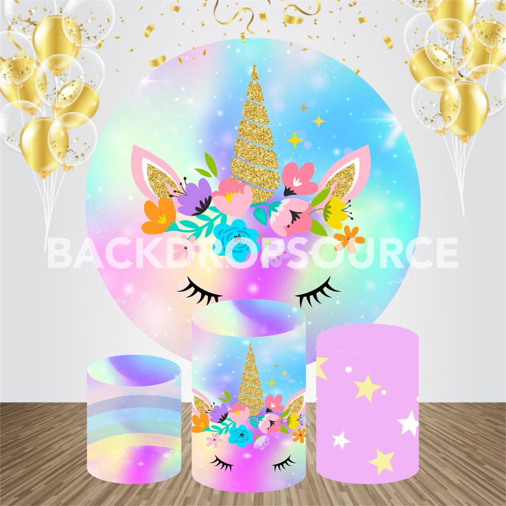 Unicorn Event Party Round Backdrop Kit